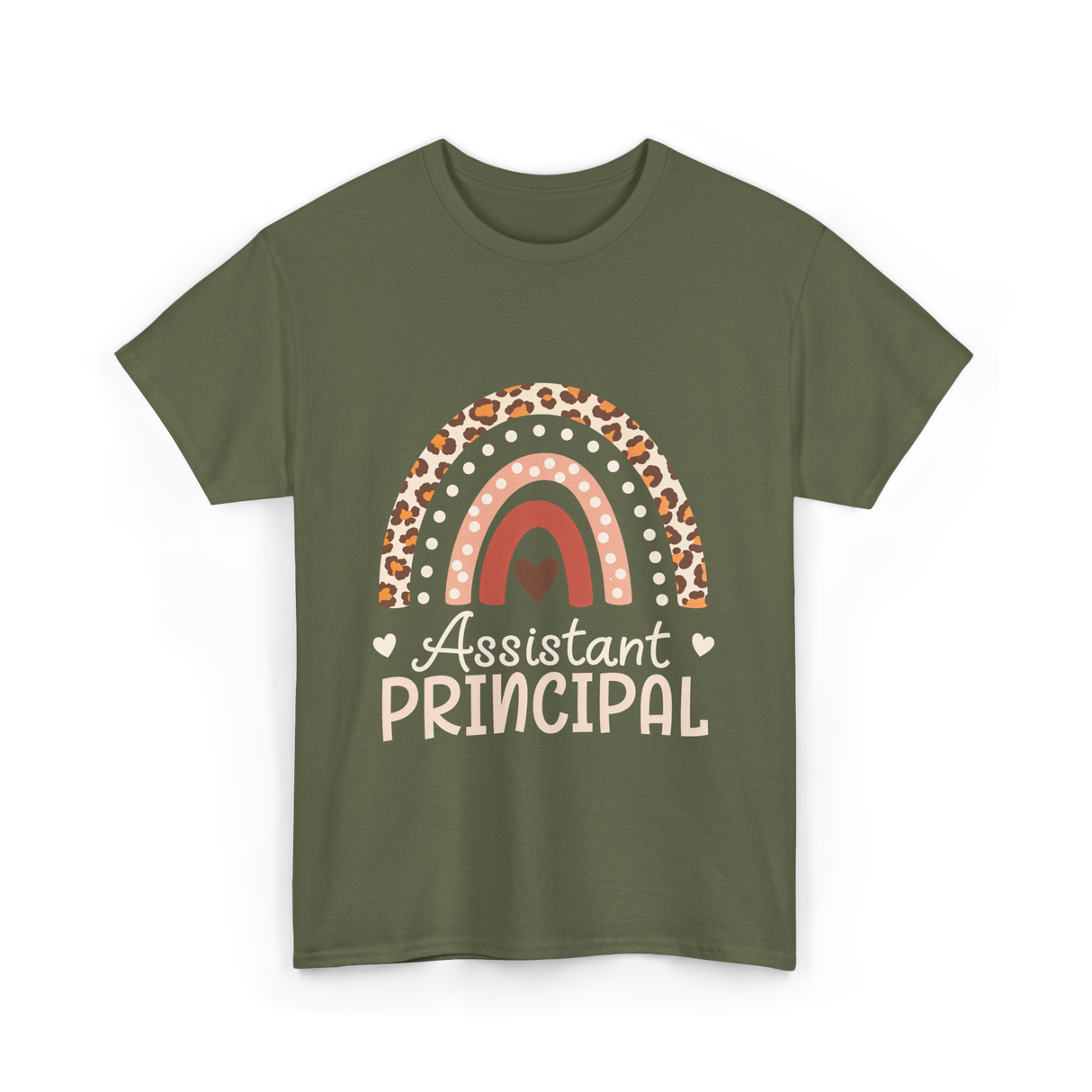 Assistant Principal Leopard Appreciation T-Shirt - Military Green