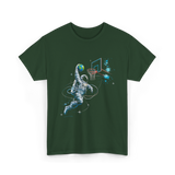 Astronaut Basketball Space Sports T-Shirt - Forest Green