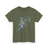 Astronaut Basketball Space Sports T-Shirt - Military Green