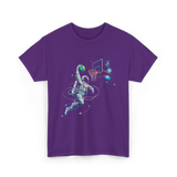 Astronaut Basketball Space Sports T-Shirt - Purple