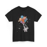 Astronaut Holding Planets Space Kids T-Shirt - Black