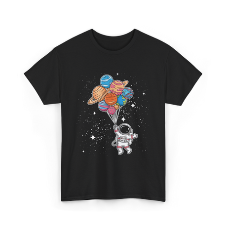 Astronaut Holding Planets Space Kids T-Shirt - Black