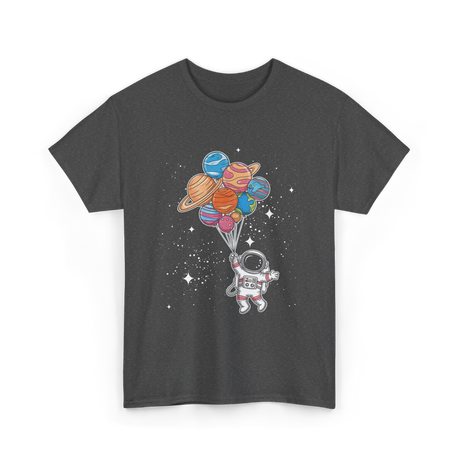 Astronaut Holding Planets Space Kids T-Shirt - Dark Heather