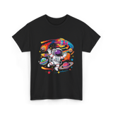 Astronaut in Outer Space T-Shirt - Black