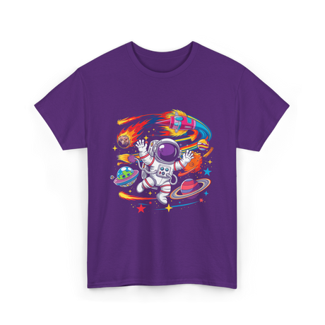 Astronaut in Outer Space T-Shirt - Purple