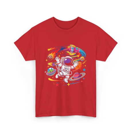 Astronaut in Outer Space T-Shirt - Red