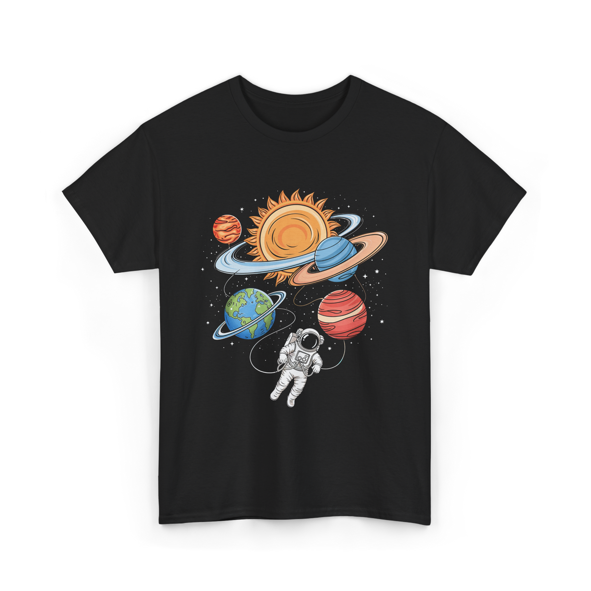 Astronaut in Space Astronomy T-Shirt - Black