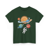 Astronaut in Space Astronomy T-Shirt - Forest Green