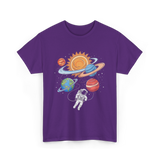 Astronaut in Space Astronomy T-Shirt - Purple