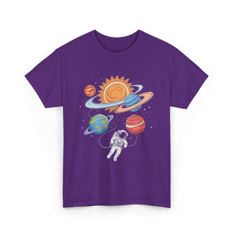 Astronaut in Space Astronomy T-Shirt - Purple