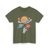 Astronaut in Space Astronomy T-Shirt - Military Green