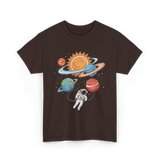 Astronaut in Space Astronomy T-Shirt - Dark Chocolate