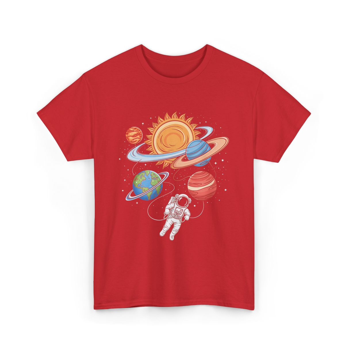 Astronaut in Space Astronomy T-Shirt - Red