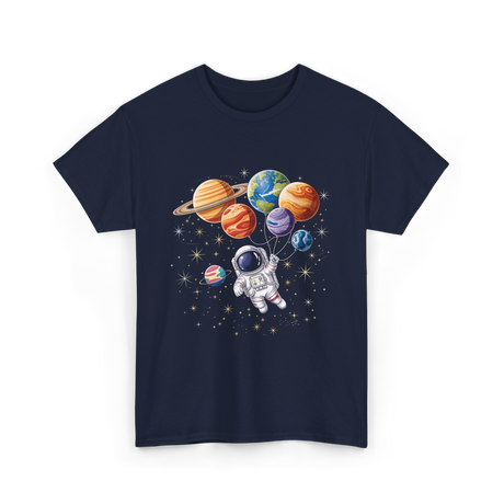 Astronaut with Planets Space T-Shirt - Navy