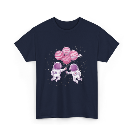 Astronauts with Balloons Space T-Shirt - Navy