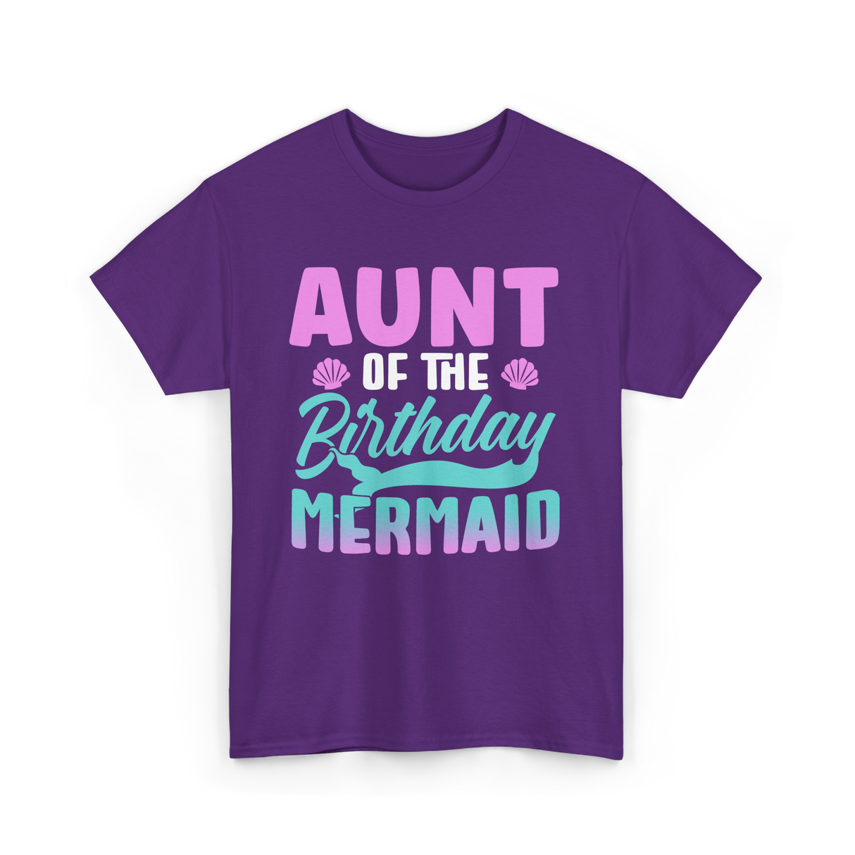 Aunt Mermaid Birthday Celebration T-Shirt - Purple