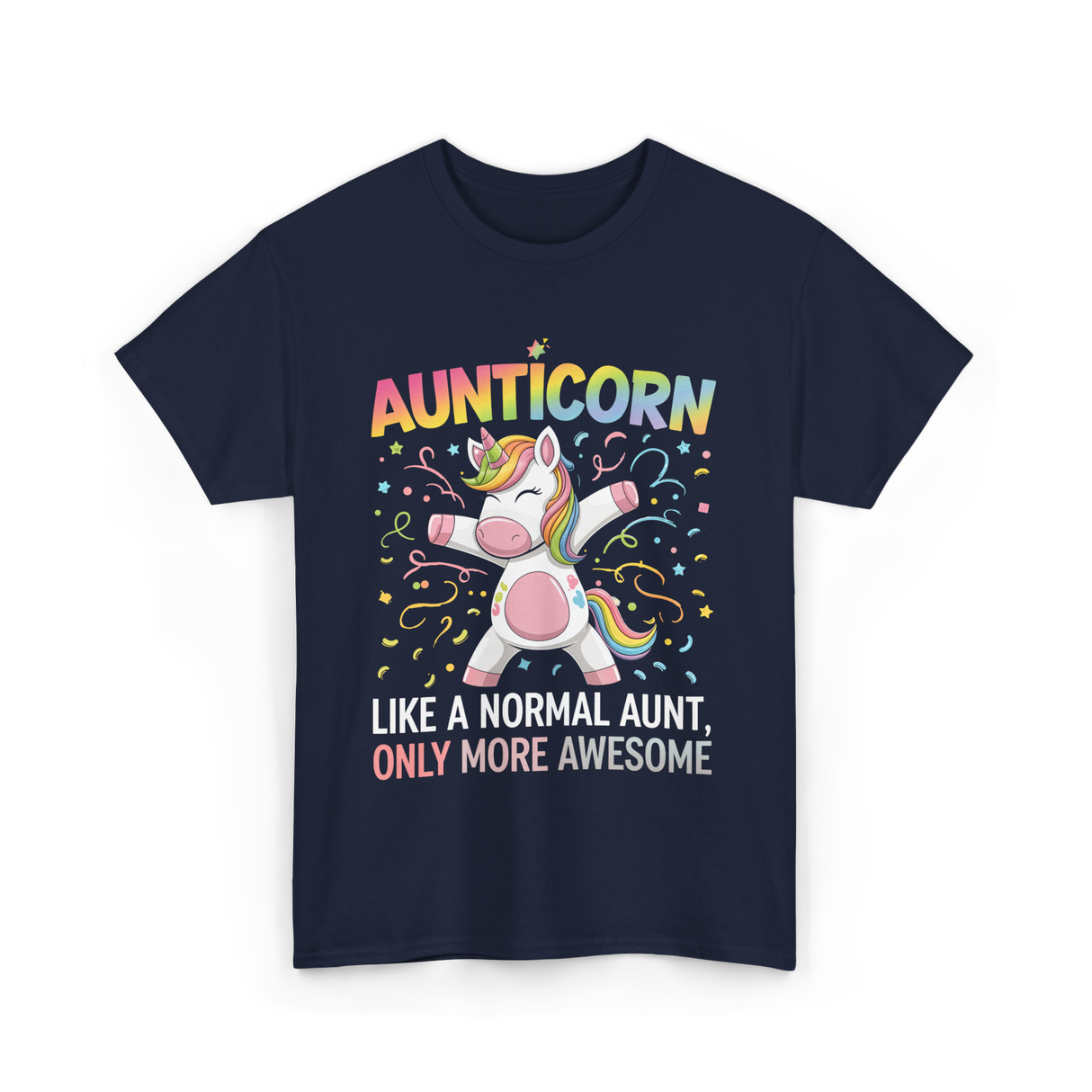 Aunticorn Only More Awesome Unicorn T-Shirt - Navy