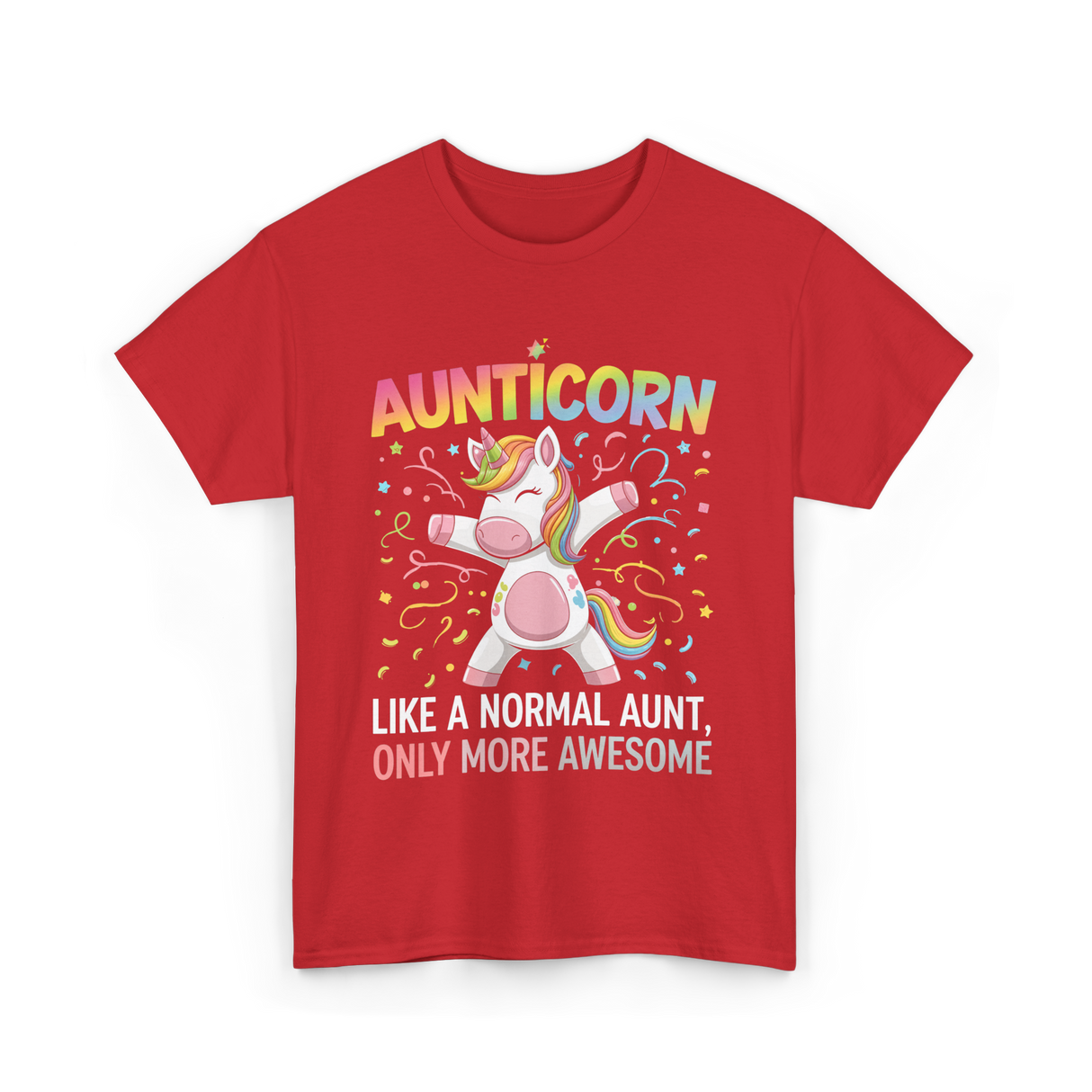 Aunticorn Only More Awesome Unicorn T-Shirt - Red