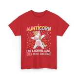 Aunticorn Only More Awesome Unicorn T-Shirt - Red