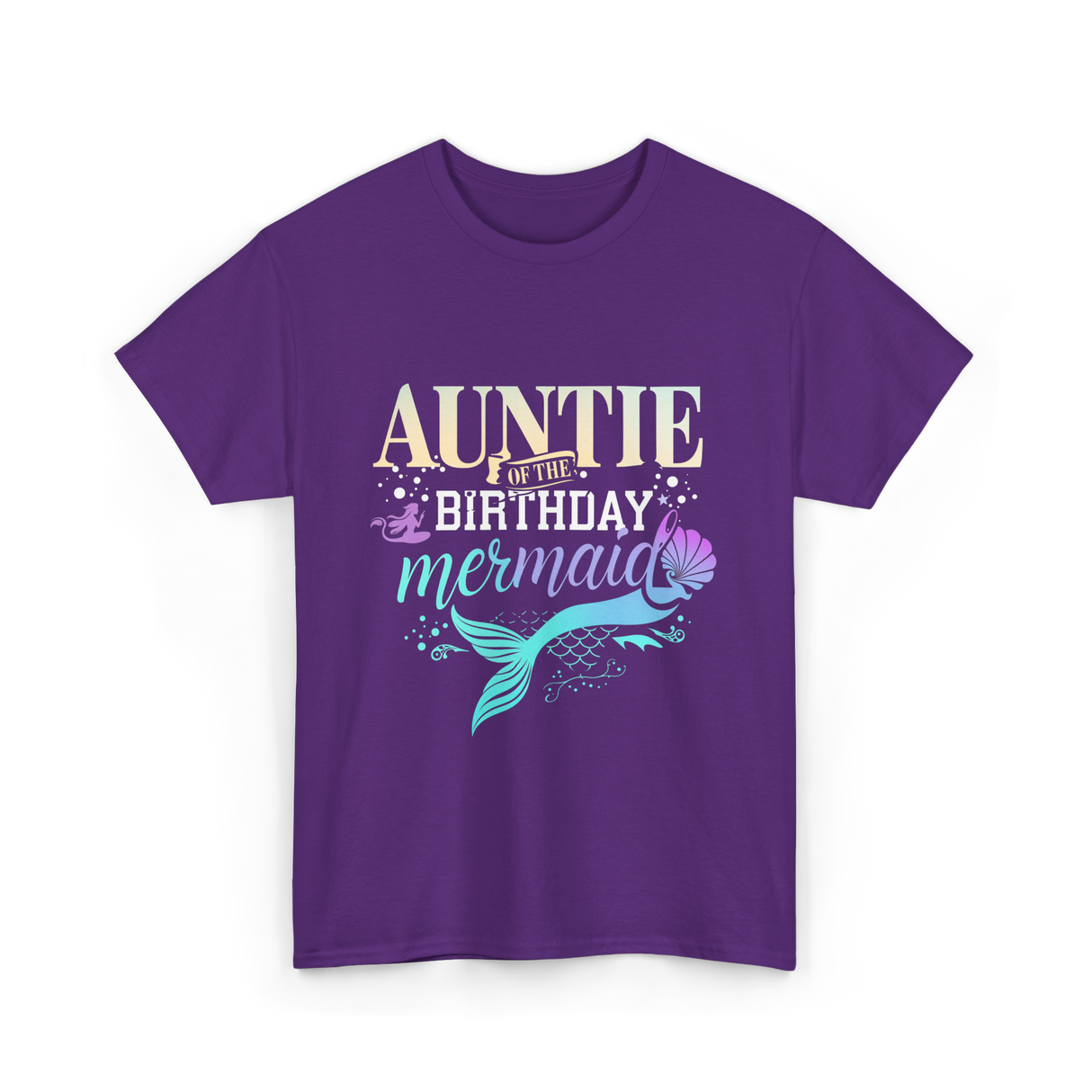 Auntie of the Birthday Mermaid T-Shirt - Purple