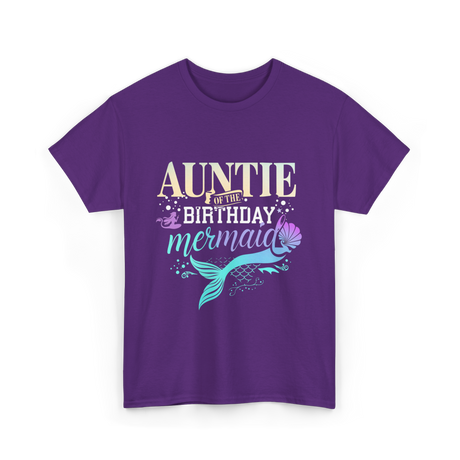 Auntie of the Birthday Mermaid T-Shirt - Purple