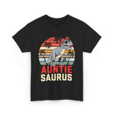 Auntie Saurus Dinosaur Family T-Shirt - Black