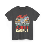 Auntie Saurus Dinosaur Family T-Shirt - Dark Heather