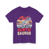 Auntie Saurus Dinosaur Family T-Shirt - Purple