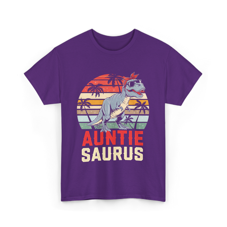 Auntie Saurus Dinosaur Family T-Shirt - Purple