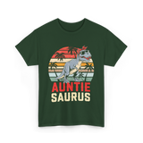 Auntie Saurus Dinosaur Family T-Shirt - Forest Green