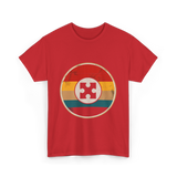 Autism Awareness Retro Puzzle Design T-Shirt - Red