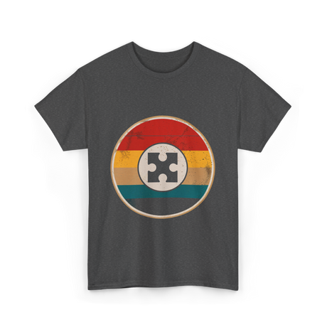 Autism Awareness Retro Puzzle Design T-Shirt - Dark Heather