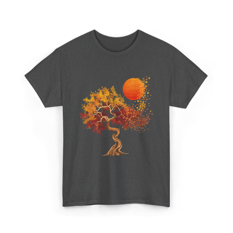 Autumn Tree Sun Nature Landscape T-Shirt - Dark Heather