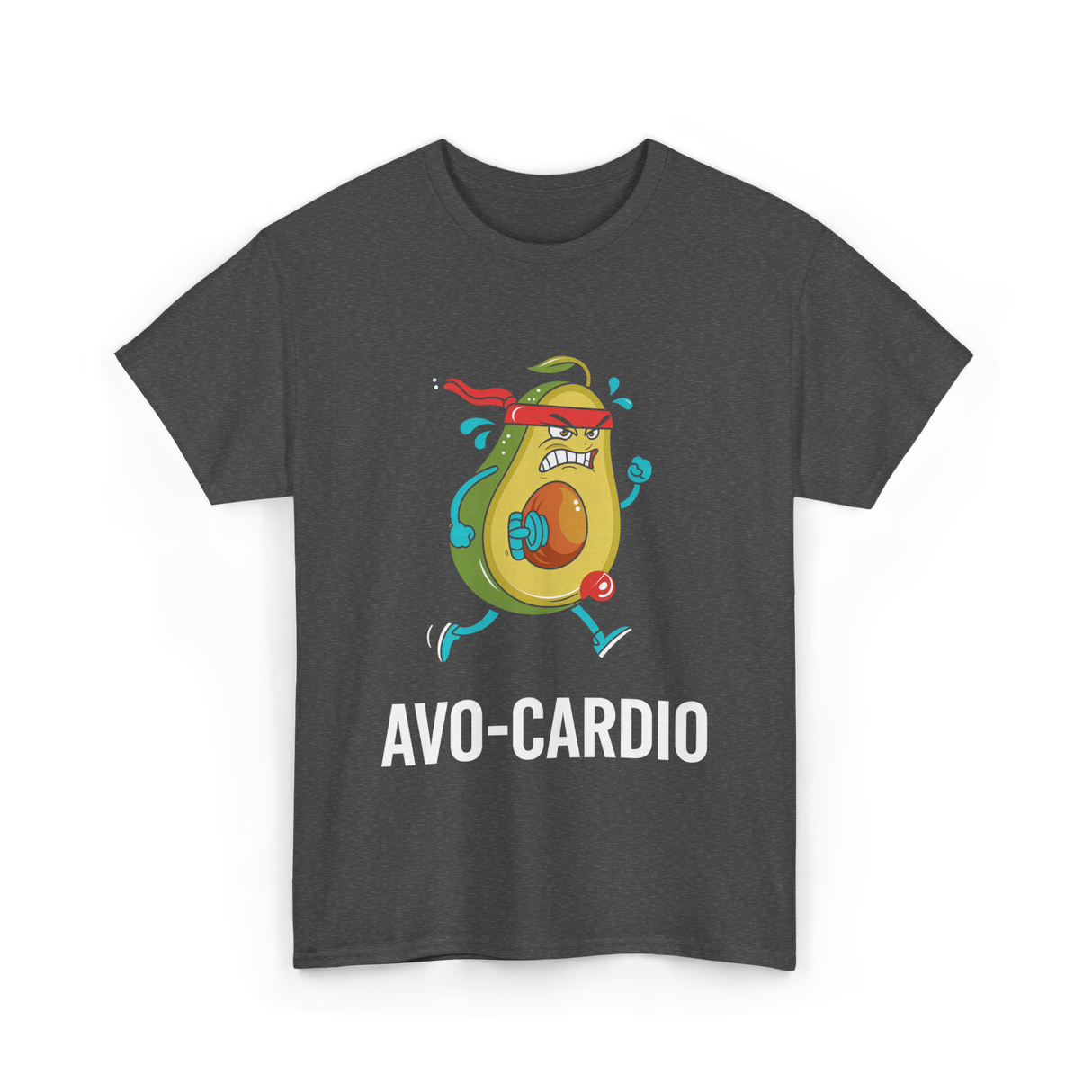 Avo-Cardio Avocado Fitness T-Shirt - Dark Heather