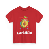 Avo-Cardio Avocado Fitness T-Shirt - Red