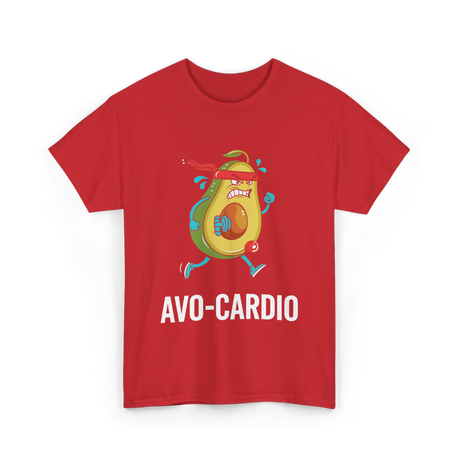 Avo-Cardio Avocado Fitness T-Shirt - Red