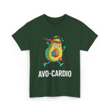 Avo-Cardio Avocado Fitness T-Shirt - Forest Green