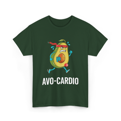 Avo-Cardio Avocado Fitness T-Shirt - Forest Green