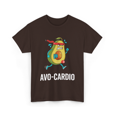 Avo-Cardio Avocado Fitness T-Shirt - Dark Chocolate