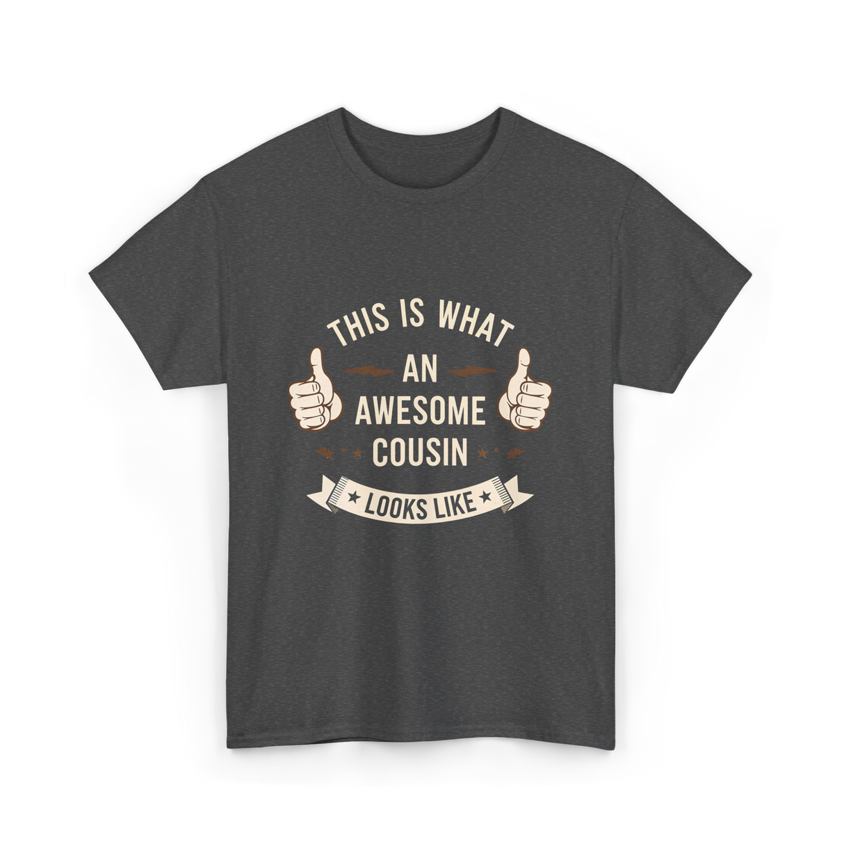 Awesome Cousin Looks Like Cousin T-Shirt - Dark Heather