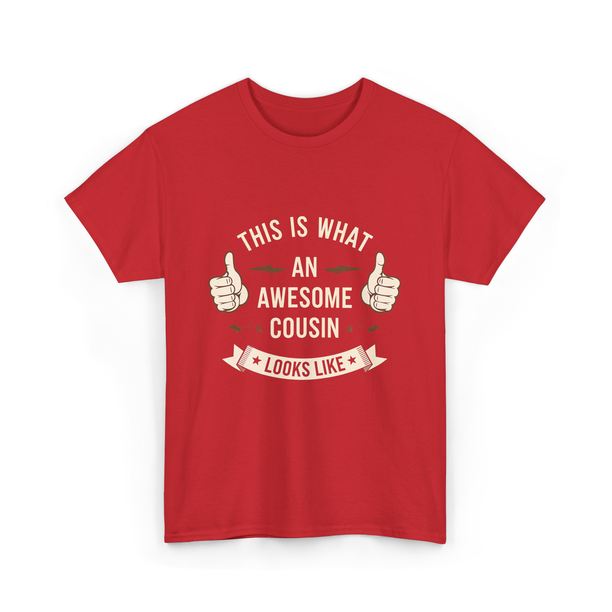 Awesome Cousin Looks Like Cousin T-Shirt - Red