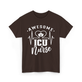 Awesome ICU Nurse Nursing T-Shirt - Dark Chocolate