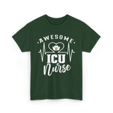 Awesome ICU Nurse Nursing T-Shirt - Forest Green