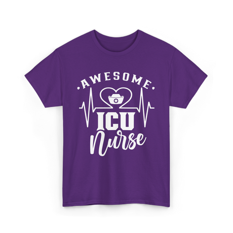 Awesome ICU Nurse Nursing T-Shirt - Purple