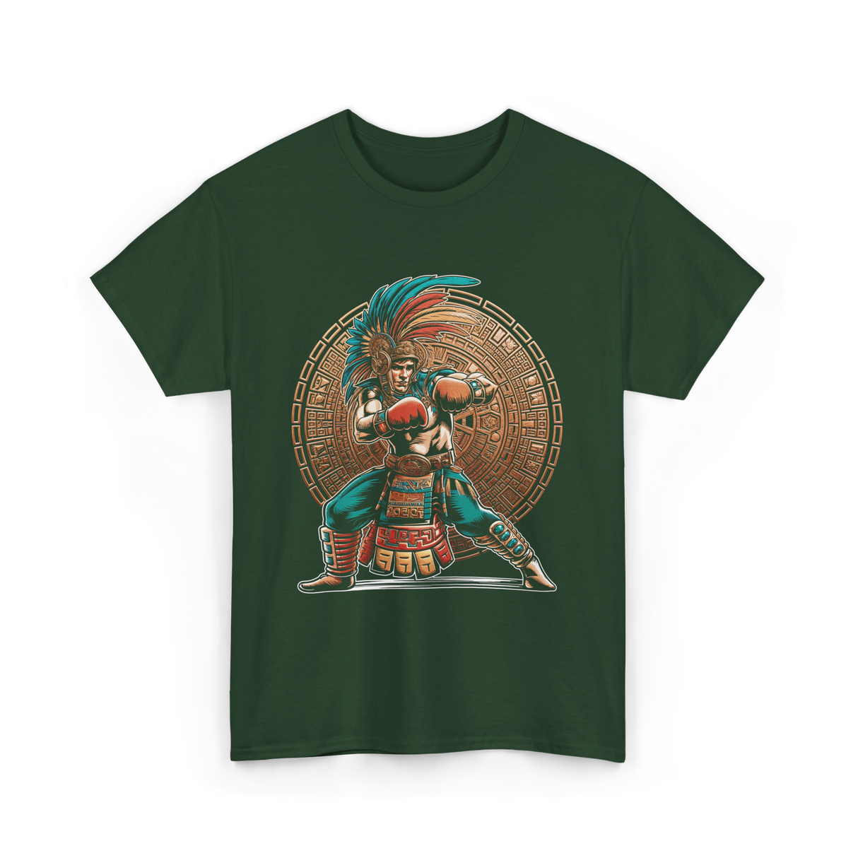 Aztec Boxer Boxing Champion T-Shirt - Forest Green