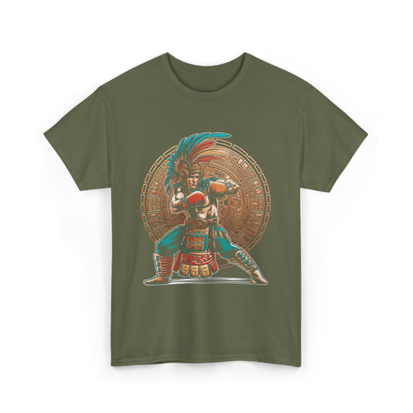 Aztec Boxer Boxing Champion T-Shirt - Military Green
