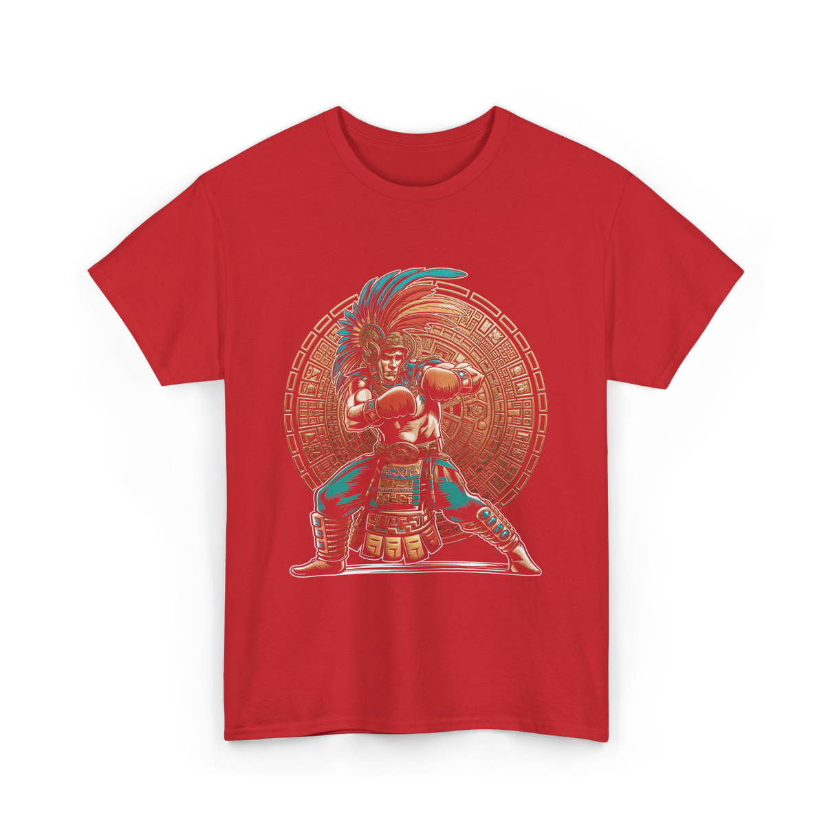 Aztec Boxer Boxing Champion T-Shirt - Red