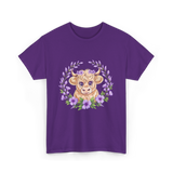 Baby Highland Cow Flowers T-Shirt - Purple