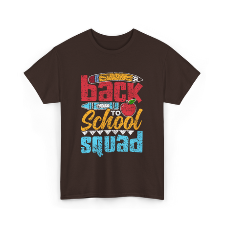 Back to School Squad Kids School T-Shirt - Dark Chocolate