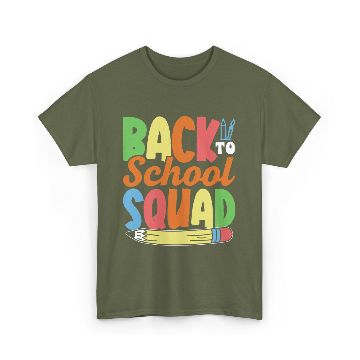 Back to School Squad Kids T-Shirt - Military Green